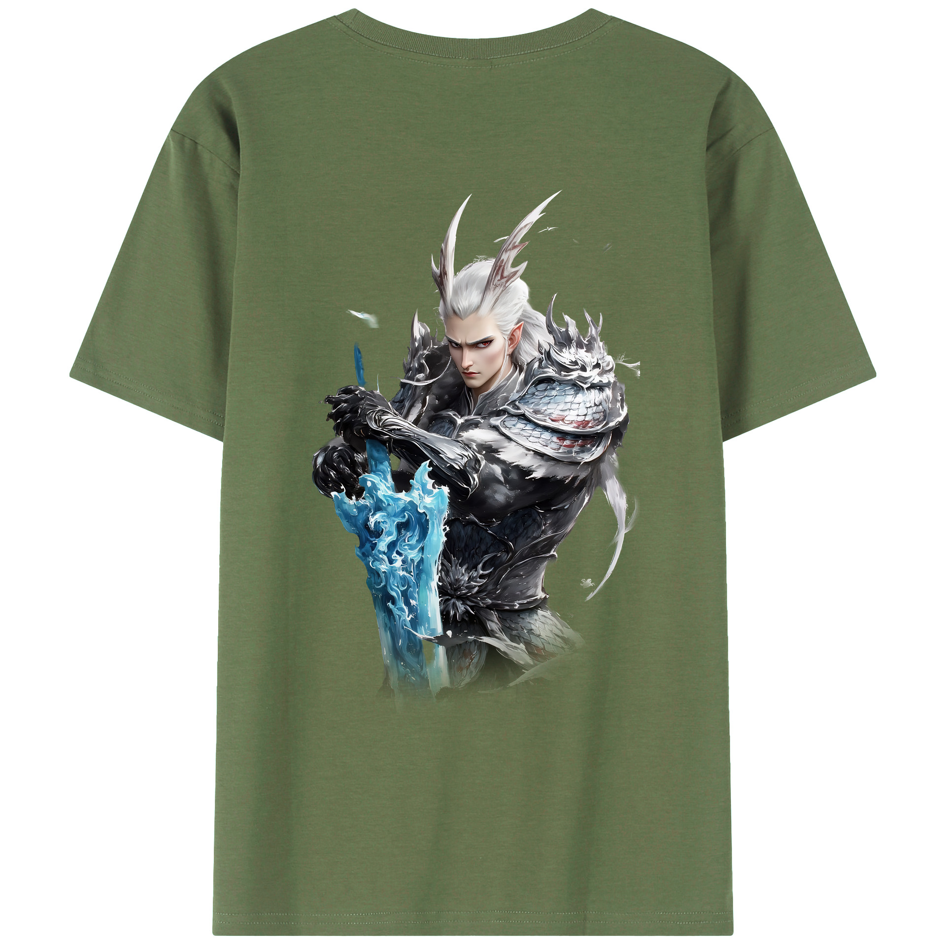 （画像用） Ne Zha 2 ナタ 魔童の大暴れ 綿100％ メンズ半袖Tシャツ（バックプリント） 通気性